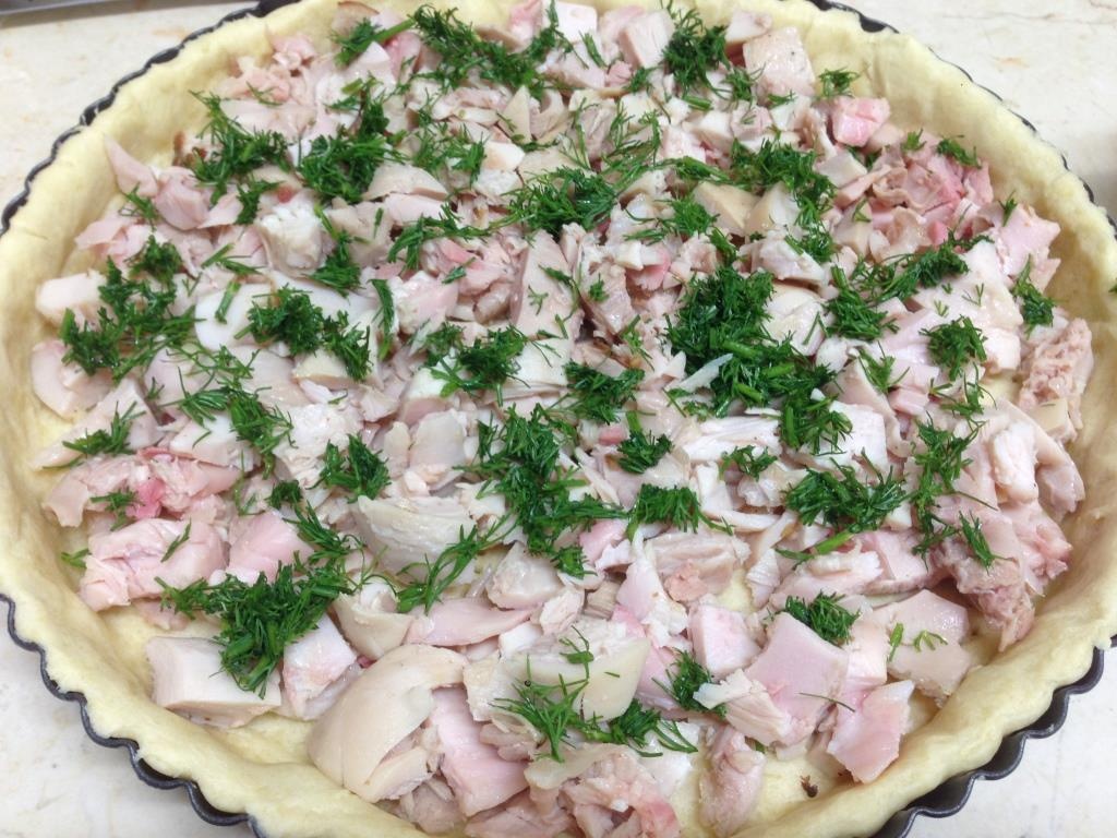 Пирог с курицей и грибами