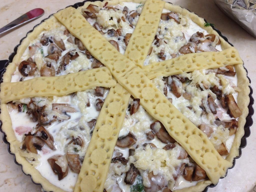 Пирог с курицей и грибами