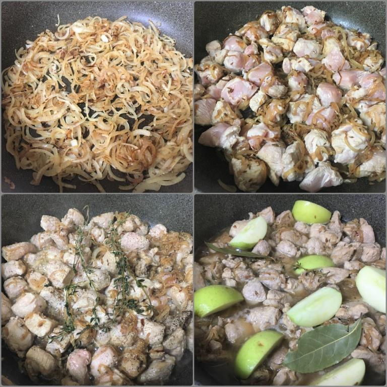 Свинина, тушенная с яблоками