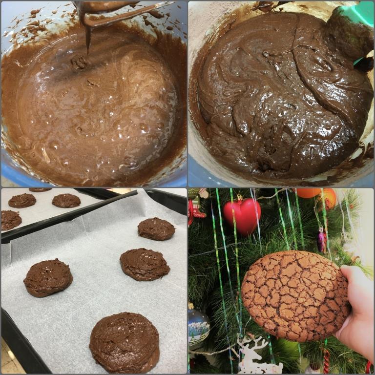 Гигантское печенье брауни с трещинками