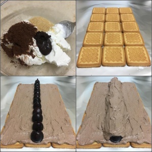 Творожный домик с шоколадным кремом