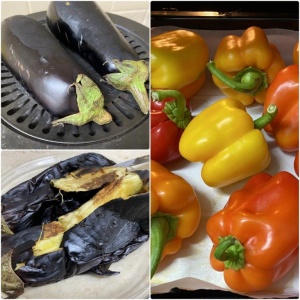 Салат из запеченных баклажанов и сладкого перца