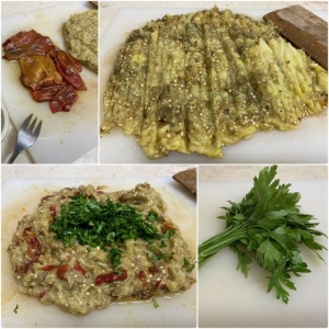 Салат из запеченных баклажанов и сладкого перца