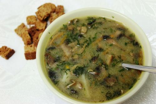 Грибной суп с гречкой