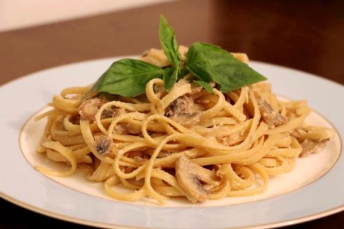 Паста с грибами в сливочном соусе