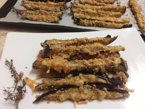 Закусочные палочки из баклажанов