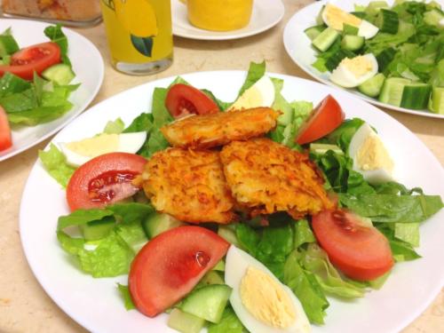 Оладьи из картофеля, батата и моркови