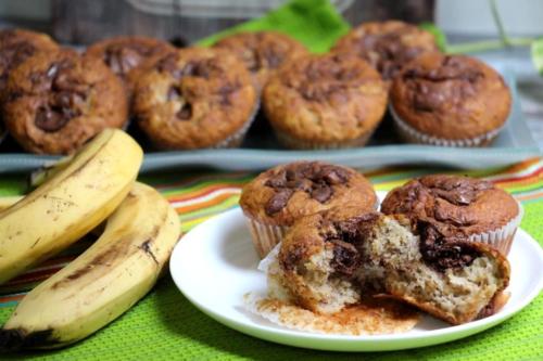 Банановые маффины с нутеллой
