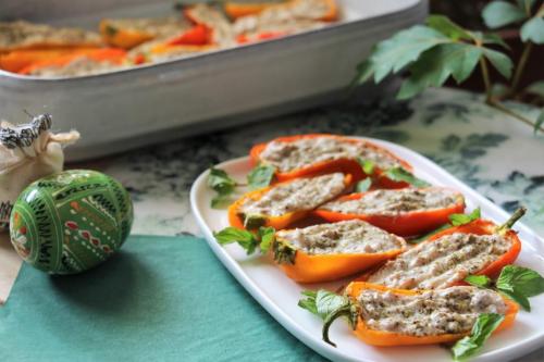 Запеченный сладкий перец с тунцом